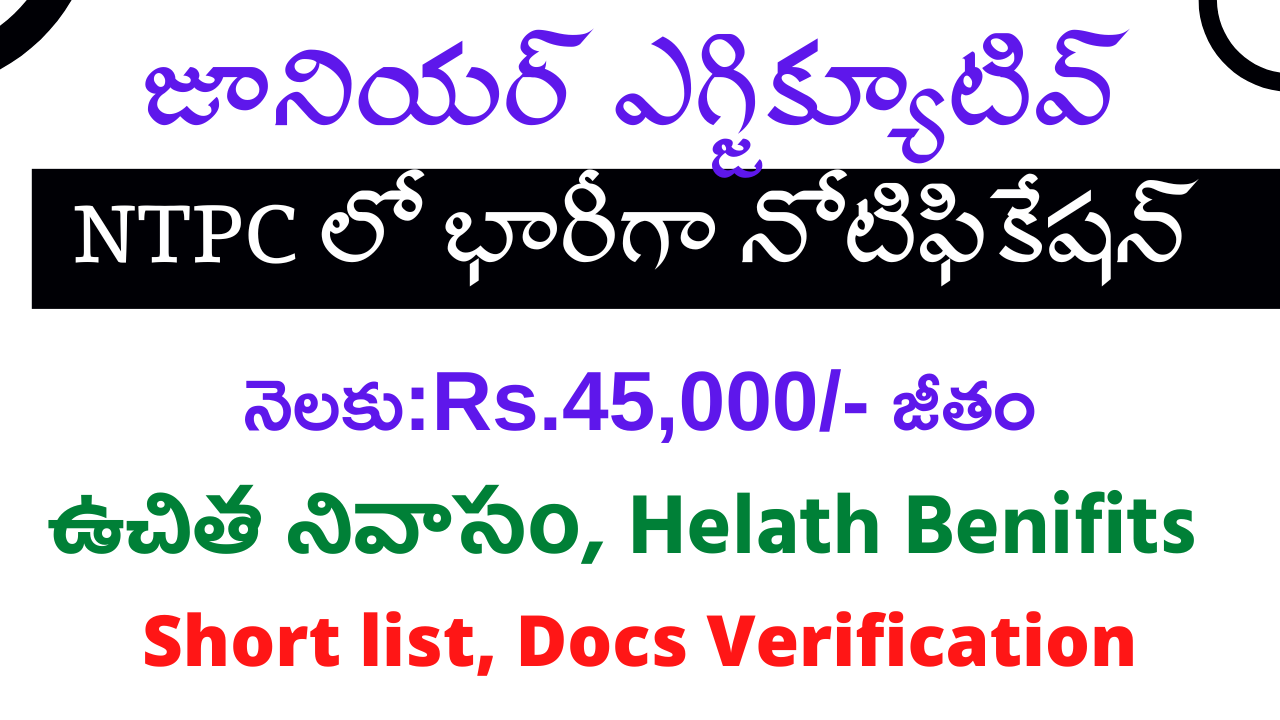 NTPC Junior Executive Recruitment 2024